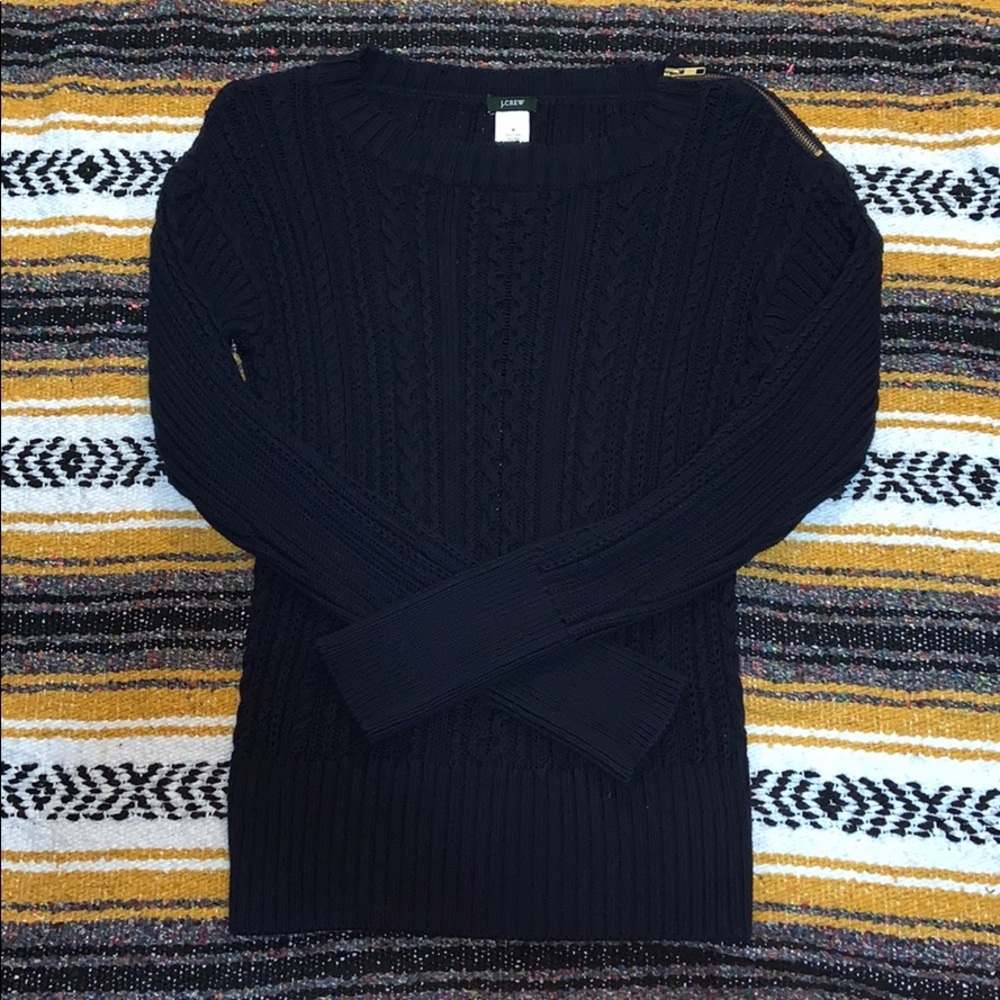 J. Crew Zipper Shoulder Sweater